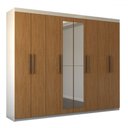 Ver imagem 3 de Guarda-roupa Casal Nirvana Plus 8 Portas 4 gavetas com Espelho Branco/cinamomo - Panorama Móveis