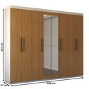 Ver imagem 4 de Guarda-roupa Casal Nirvana Plus 8 Portas 4 gavetas com Espelho Branco/cinamomo - Panorama Móveis