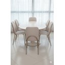 Ver imagem 1 de Kit 6 Cadeiras de Jantar em Linho e Courino Off White