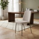 Ver imagem 2 de Kit 6 Cadeiras de Jantar em Linho e Courino Off White