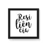 Quadro Decorativo Resilência Fundo Branco - 30x30cm (Moldura caixa em laca preta) - Arte Maníacos - 1