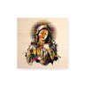 Quadro decorativo com moldura caixa branca em Madeira - Nossa Senhora Colorida - 30x30cm - Arte Maní - 1