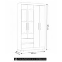 Ver imagem 4 de Guarda Roupa Casal 103cm Espelho Lipion Flex Branco/Titanium/Rosa/Azul a02 - Mpozenato