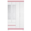 Ver imagem 6 de Guarda Roupa Casal 103cm Espelho Lipion Flex Branco/Titanium/Rosa/Azul a02 - Mpozenato