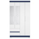 Ver mais imagens de Guarda Roupa Casal 103cm Espelho Lipion Flex Branco/Titanium/Rosa/Azul a02 - Mpozenato