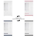 Ver imagem 5 de Guarda Roupa Casal 103cm Espelho Lipion Flex Branco/Titanium/Rosa/Azul a02 - Mpozenato