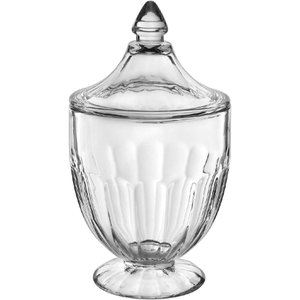 Potiche Decorativo Bomboniere Redondo Home&co com Tampa Eco Crystal 19x11x11cm Transparente