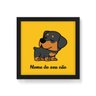 Quadro Decorativo Rottweiler Comic - 50x50cm (Moldura em laca preta) - Arte Maníacos - 1