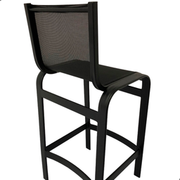 Banqueta Lótus Baixa 60cm Altura de Alumínio e Tela Sling Preta - Trama Móveis - 4
