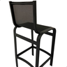 Banqueta Lótus Baixa 60cm Altura de Alumínio e Tela Sling Preta - Trama Móveis - 4