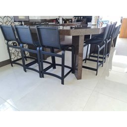 Banqueta Lótus Baixa 60cm Altura de Alumínio e Tela Sling Preta - Trama Móveis - 2