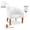 Ver imagem 3 de Poltrona Sala Decorativa Kit 2 Stella Pé Madeira Trapézio Castanho Sintético Pu Branco D03 - D’Rossi