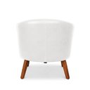 Ver imagem 7 de Poltrona Sala Decorativa Kit 2 Stella Pé Madeira Trapézio Castanho Sintético Pu Branco D03 - D’Rossi