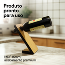 Ver imagem 4 de Porta Vinho Amadeirado Mdf 15mm – Suporte Decorativo Moderno