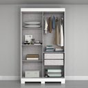 Ver imagem 5 de Guarda-Roupa Solteiro 4 Portas, 2 Gavetas e Pés Noronha Branco
