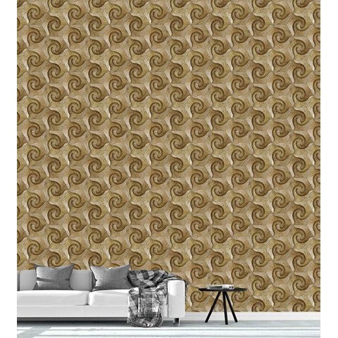 Papel De Parede Estilo Madeira Geometrico 3D Bege Para Quarto Sala