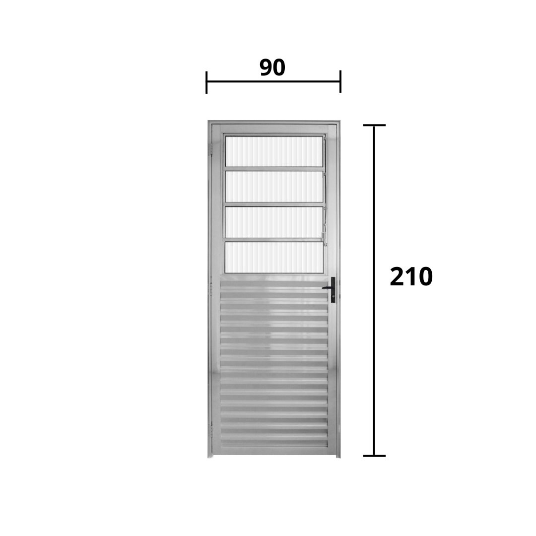 Porta Basculante Aluminio Brilhante 2.10 x 0.90 Lado Esquerdo - Hale - 3