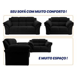 Conjunto Sofá Windsor Velut 3 e 2 Lugares 2,04m e 1,59m - King House - 4