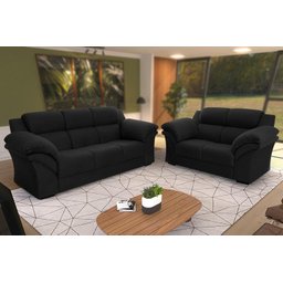 Conjunto Sofá Windsor Velut 3 e 2 Lugares 2,04m e 1,59m - King House - 1