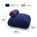 Ver imagem 3 de Puff Sensorial Relax Ergonômico Encosto Enchimento Perolas Azul