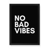 Quadro Decorativo No Bad Vibes Fundo Preto - 23x16,25cm (Moldura caixa em laca preta) - Arte Maníaco - 1