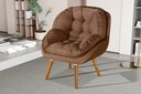 Ver imagem 2 de Poltrona Linho Luxo/conforto Premium Pés Palito Madeira:terracota/linho
