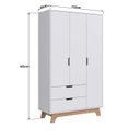 Ver imagem 3 de Guarda-roupa Infantil 3 Portas e 2 Gavetas 100% Mdf Alice