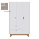 Ver imagem 7 de Guarda-Roupa Infantil 3 Portas e 2 Gavetas 100% MDF Alice Branco/Louro Freijó Grann