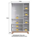 Ver imagem 4 de Guarda-Roupa Infantil 3 Portas e 2 Gavetas 100% MDF Alice Branco/Louro Freijó Grann
