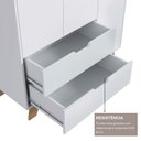 Ver imagem 5 de Guarda-Roupa Infantil 3 Portas e 2 Gavetas 100% MDF Alice Branco/Louro Freijó Grann