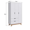 Ver imagem 3 de Guarda-Roupa Infantil 3 Portas e 2 Gavetas 100% MDF Alice Branco/Louro Freijó Grann
