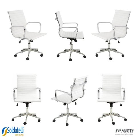 Kit 6 Cadeiras Office Sevilha Pu Baixa Várias Cores - Rivatti