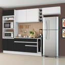 Ver imagem 1 de Armário de Cozinha Completa 290cm Branco/Preto/Branco Safira Madesa 04