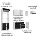 Ver imagem 5 de Armário de Cozinha Completa 290cm Branco/Preto/Branco Safira Madesa 04