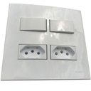 Ver imagem 1 de Caixa 4x4 Versatil Sobrepor Branco - 2 Tomadas 2p+t 10 A+2 Interruptor Simples separados