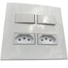 Caixa 4x4 Versatil Sobrepor Branco - 2 Tomadas 2p+t 10 A+2 Interruptor Simples separados - 1