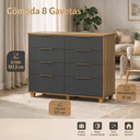 Ver imagem 4 de Cômoda Luxo Doha Infinity 8 Gavetas Telescópica Madeira Design Moderno Puxadores Dourados Quarto Ele
