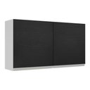 Ver imagem 1 de Armário de Cozinha Aéreo 120 cm 2 Portas Branco/Preto Glamy Madesa