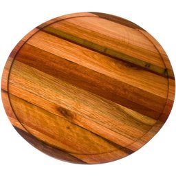 Tábua de Madeira para Pizza 38cm Redonda com Borda Forma para Servir Frios Petiscos - 1 Tábua de Madeira para Pizza 38cm Redonda com Borda Forma para Servir Frios Petiscos - 1