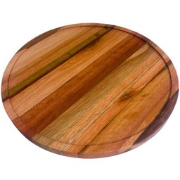 Tábua de Madeira para Pizza 38cm Redonda com Borda Forma para Servir Frios Petiscos - 6 Tábua de Madeira para Pizza 38cm Redonda com Borda Forma para Servir Frios Petiscos - 6