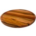 Ver imagem 5 de Tábua de Madeira para Pizza 38cm Redonda com Borda Forma para Servir Frios Petiscos