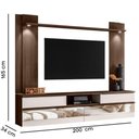 Ver imagem 4 de Rack Bancada Painel Suspenso Espelho Tv 75? Chamonix Noce