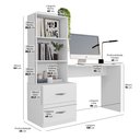 Ver imagem 5 de Escrivaninha com 2 Prateleiras e 2 Gavetas Compacto Ônix - Cinamomo/branco