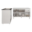 Ver imagem 5 de Armário Gabinete Camila 138 Cm com Tampo Tampão e Balcão Evelyn para Cooktop 5 Bocas Branco