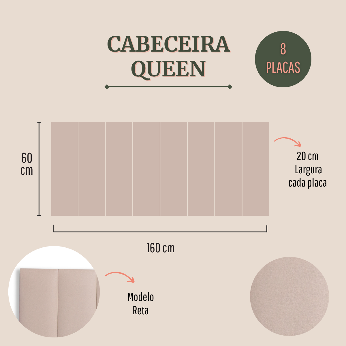 Cabeceira Queen Modulada Reta Cama Box Corino Marfim - 2