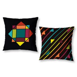 Kit 2 Capas De Almofada Coloridas Sala Quarto 40Cm Decoração - 1 Kit 2 Capas De Almofada Coloridas Sala Quarto 40Cm Decoração - 1