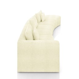 Sofá Curvo Decorativo Kimiko 427cm 5 Lugares Sala de Estar com Chaise Bouclê Off White G52 - Gran Be - 6