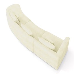 Sofá Curvo Decorativo Kimiko 427cm 5 Lugares Sala de Estar com Chaise Bouclê Off White G52 - Gran Be - 7
