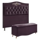 Ver imagem 2 de Conjunto Cabeceira/calçadeira Holanda 1,95 Cm Luxor Roxo - Shop Das Cabeceiras