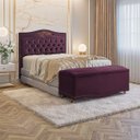 Ver imagem 1 de Conjunto Cabeceira/calçadeira Holanda 1,95 Cm Luxor Roxo - Shop Das Cabeceiras